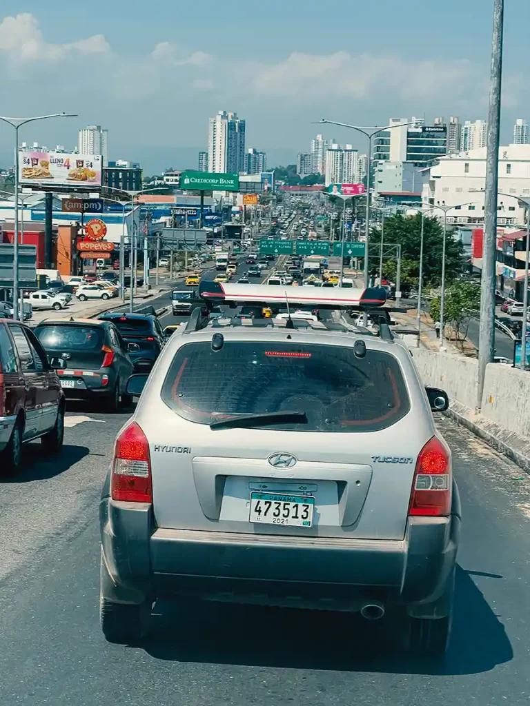 Traffic jam in Panama City